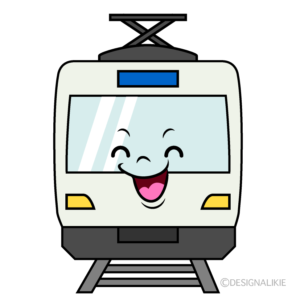 かわいい笑顔の電車イラスト
