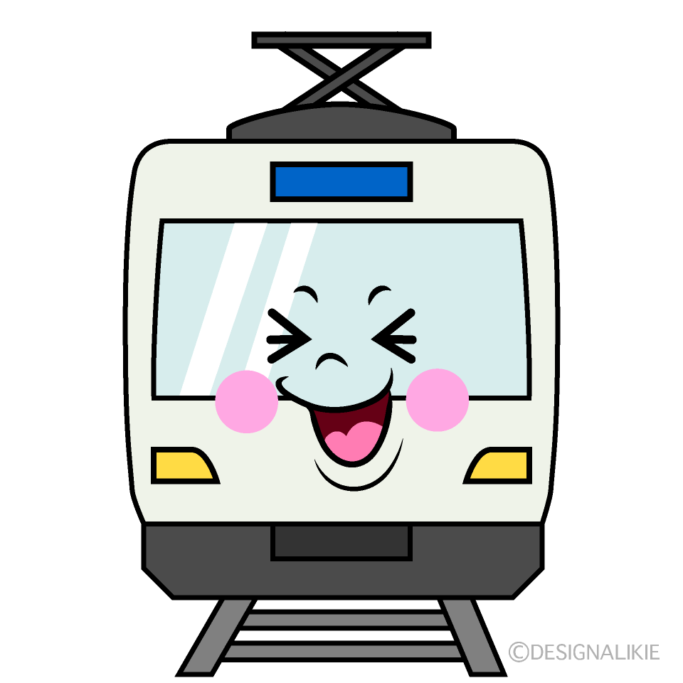 かわいい笑う電車イラスト
