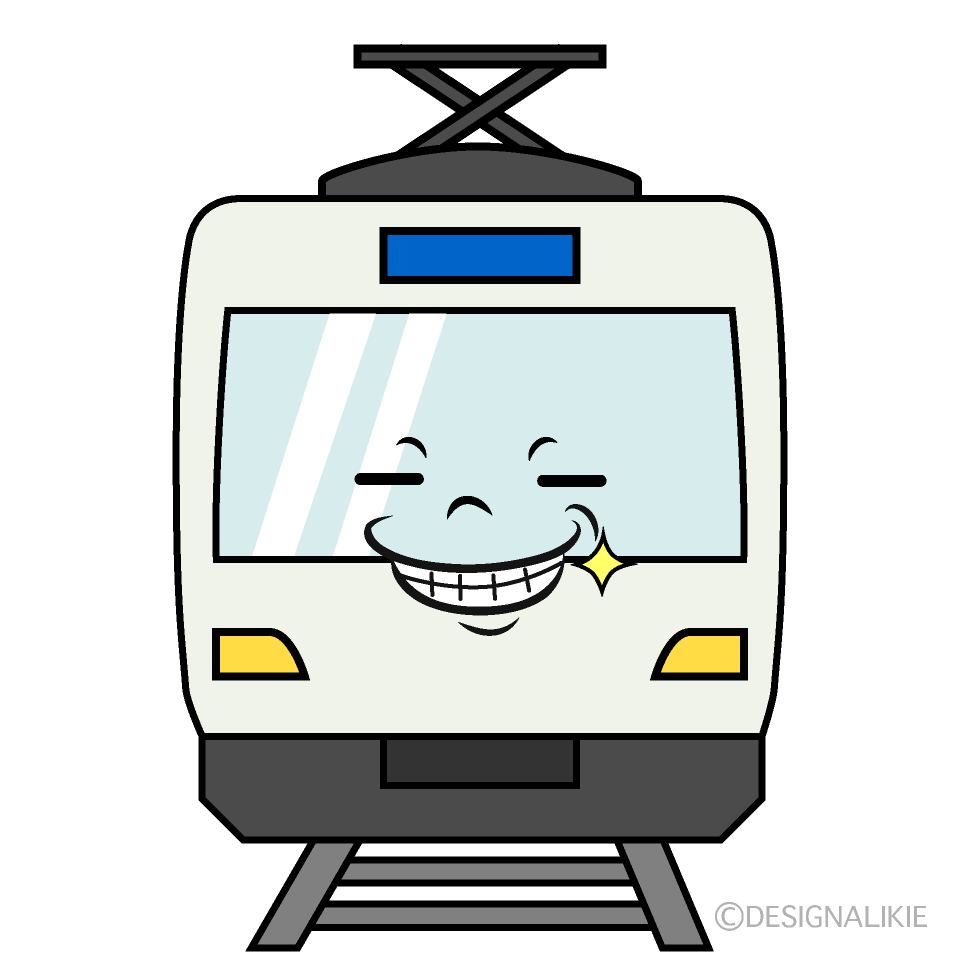 かわいいニヤリの電車イラスト