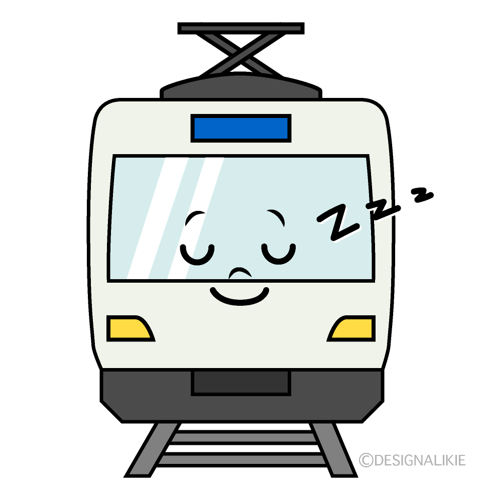 かわいい寝る電車イラスト