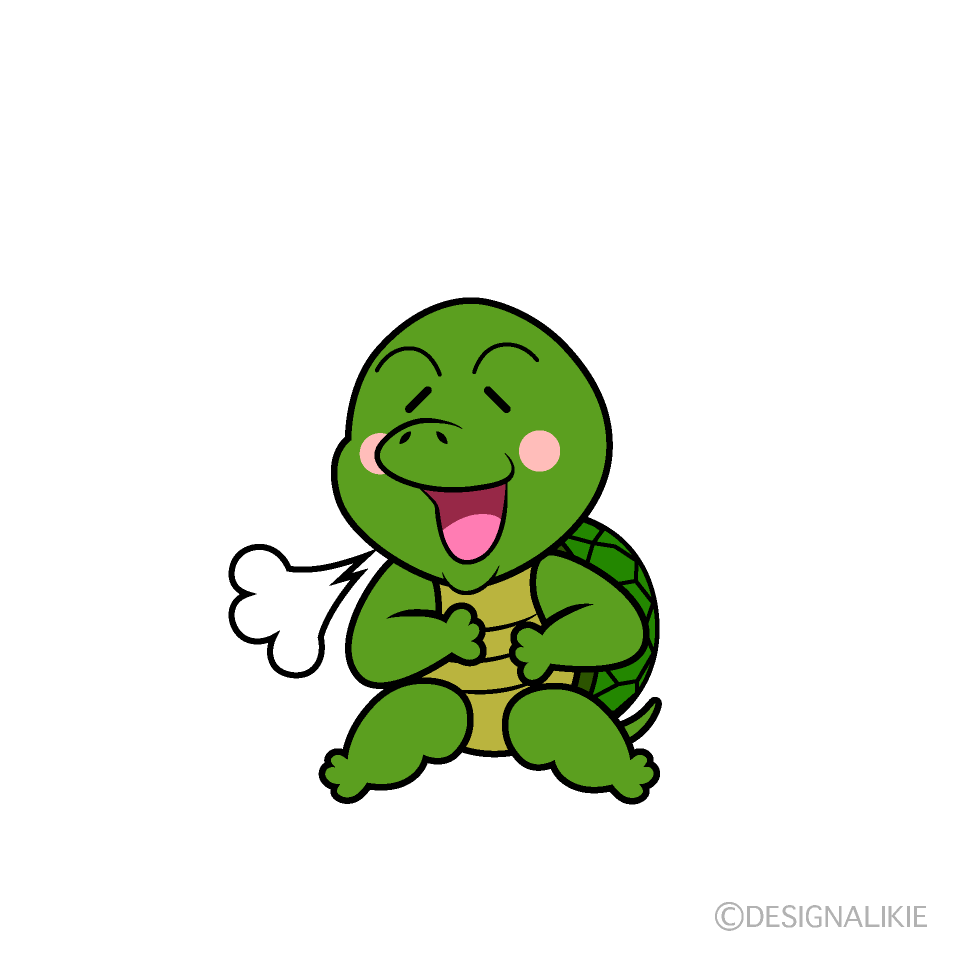 かわいいリラックスしたカメイラスト