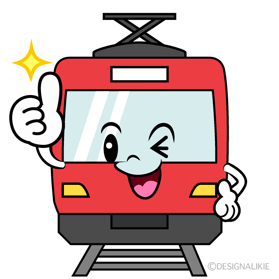 かわいいいいね！の赤い電車イラスト