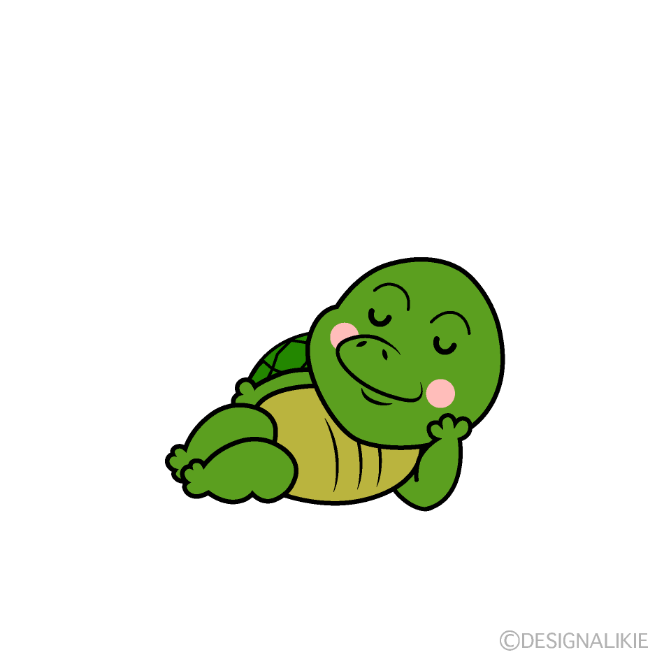 かわいい寝るカメイラスト