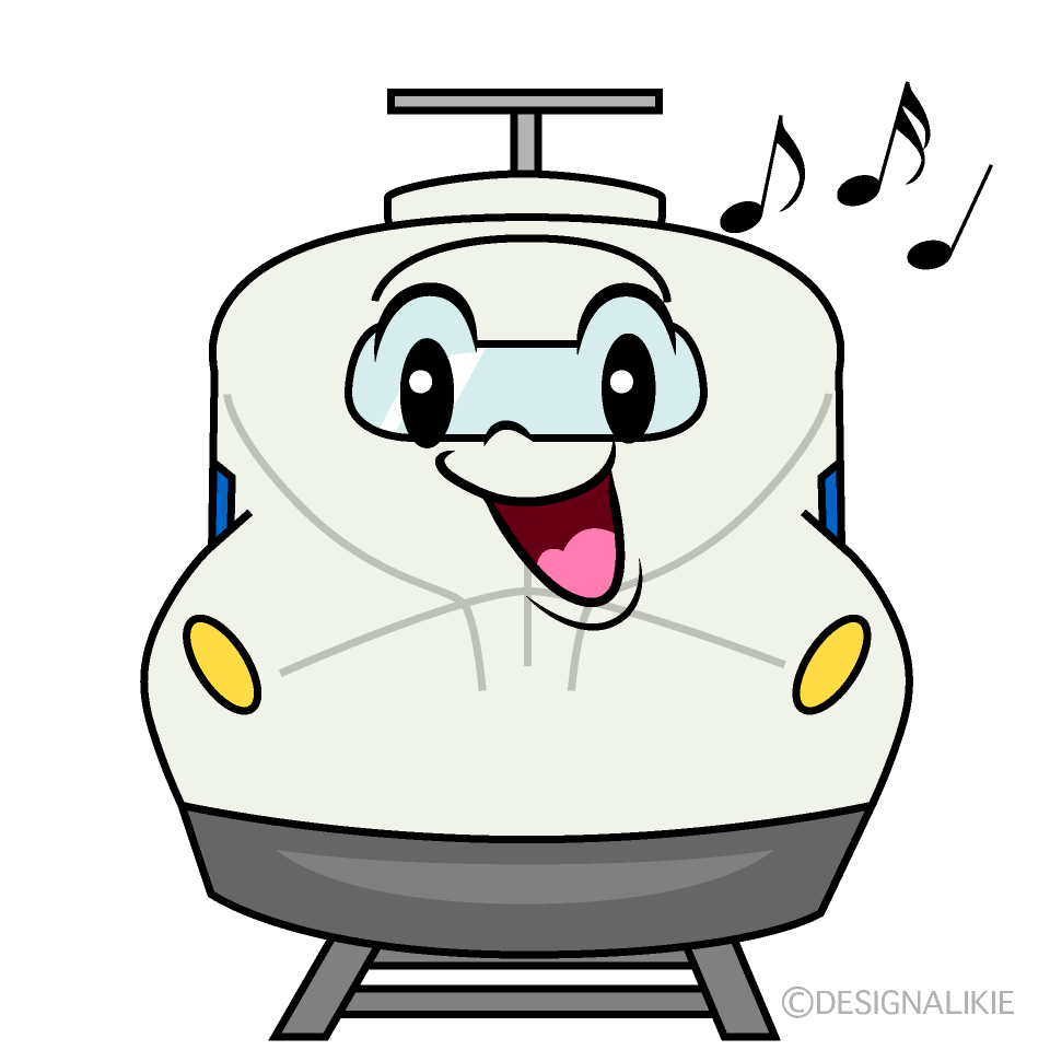 かわいい歌う新幹線のぞみイラスト