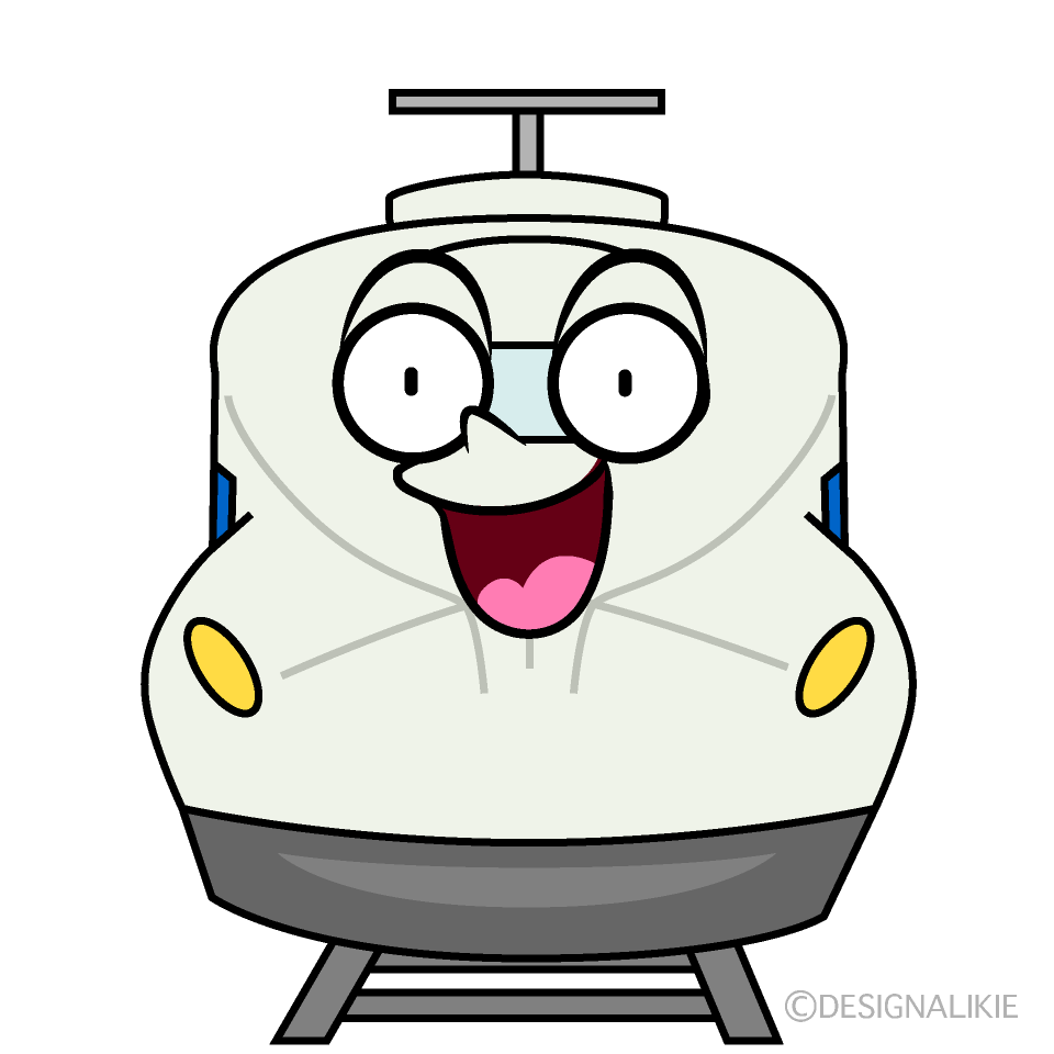 かわいい驚く新幹線のぞみイラスト