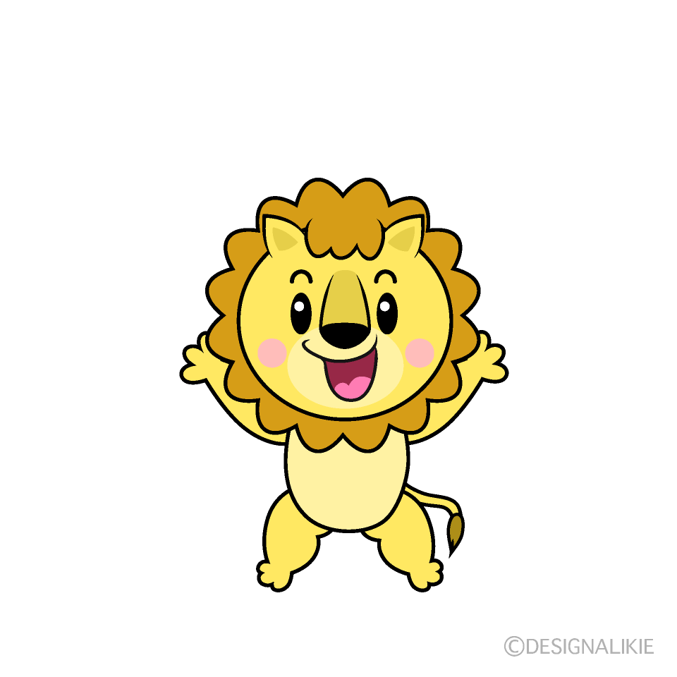 かわいい驚くライオンイラスト
