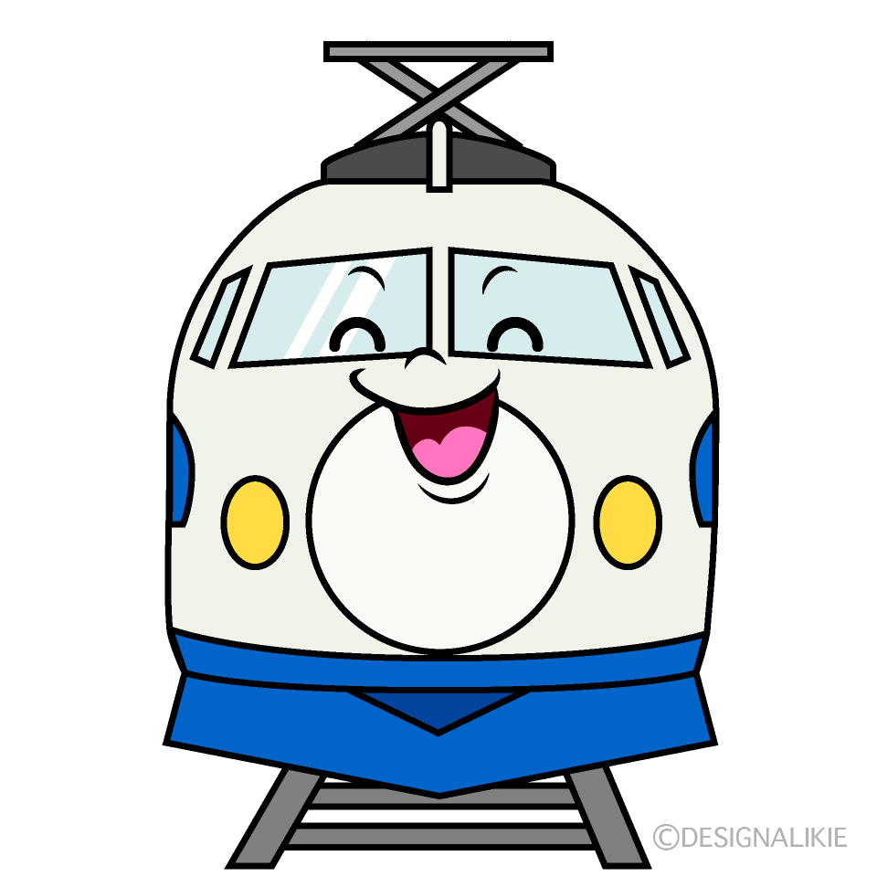 かわいい笑顔の新幹線こだまイラスト