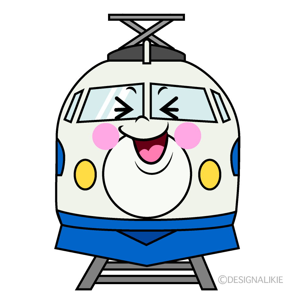 かわいい笑う新幹線こだまイラスト