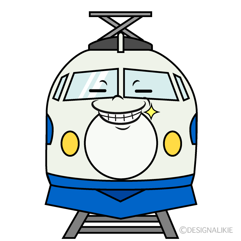かわいいニヤリの新幹線こだまイラスト