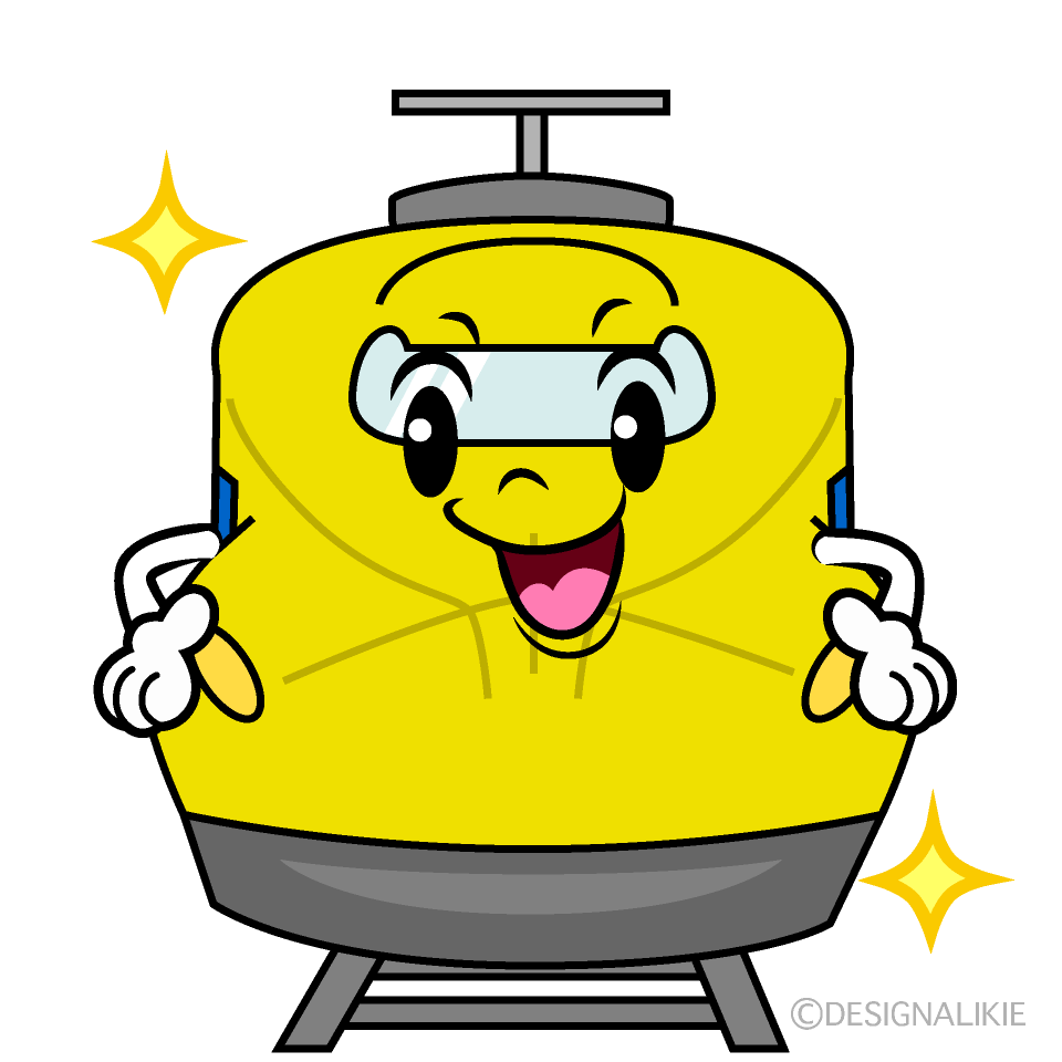 かわいい煌くドクターイエローイラスト
