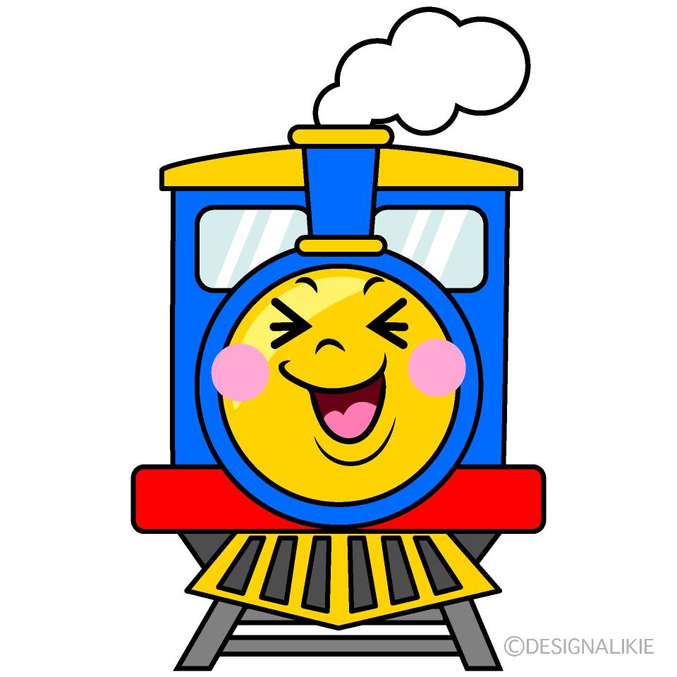 かわいい笑う汽車イラスト