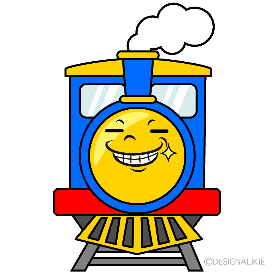 かわいいニヤリの汽車イラスト