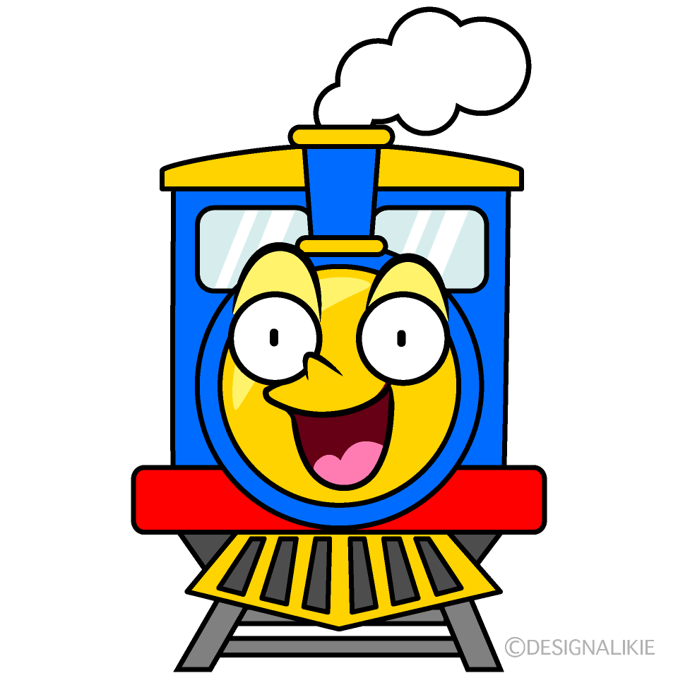 かわいい驚く汽車イラスト
