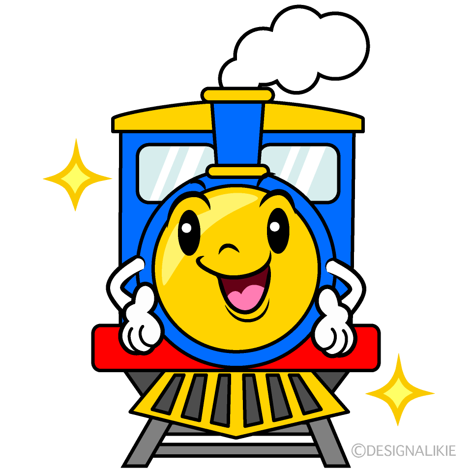 かわいい煌く汽車イラスト