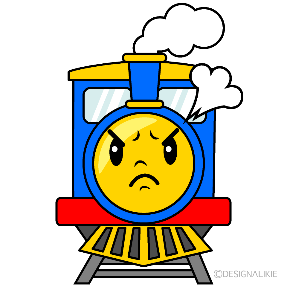 かわいい怒る汽車イラスト