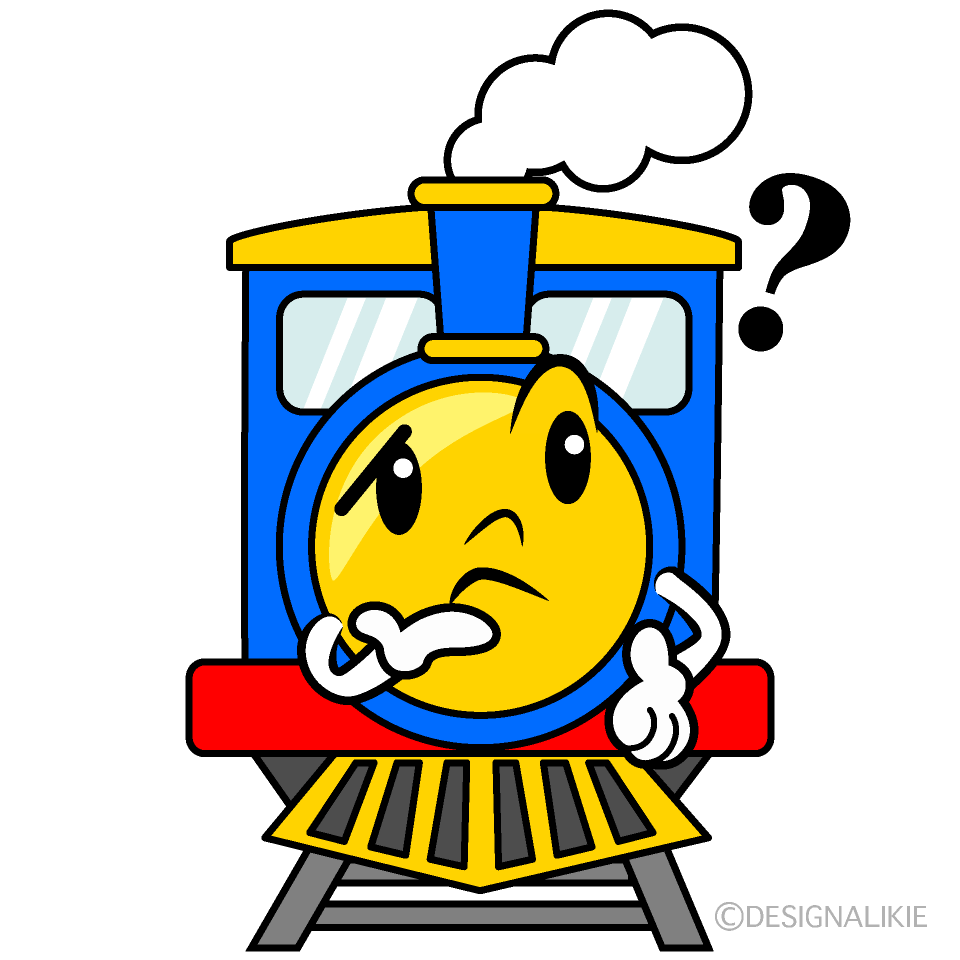 かわいい考える汽車イラスト