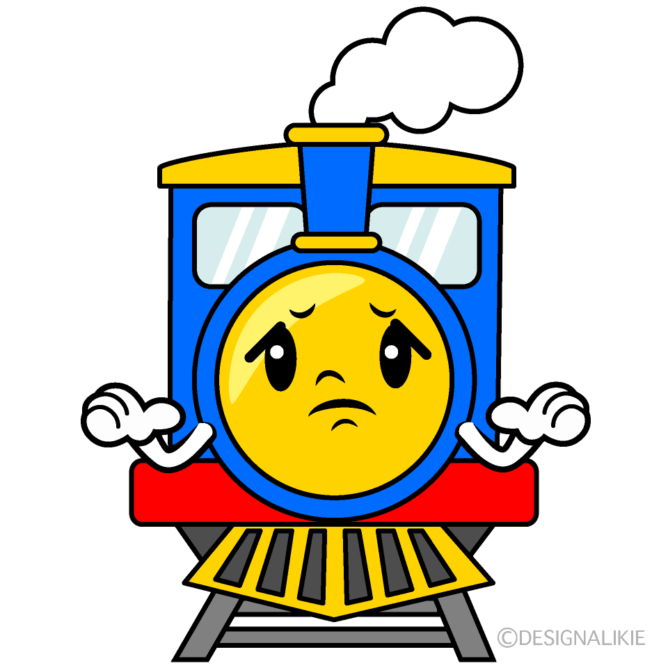 かわいい困る汽車イラスト
