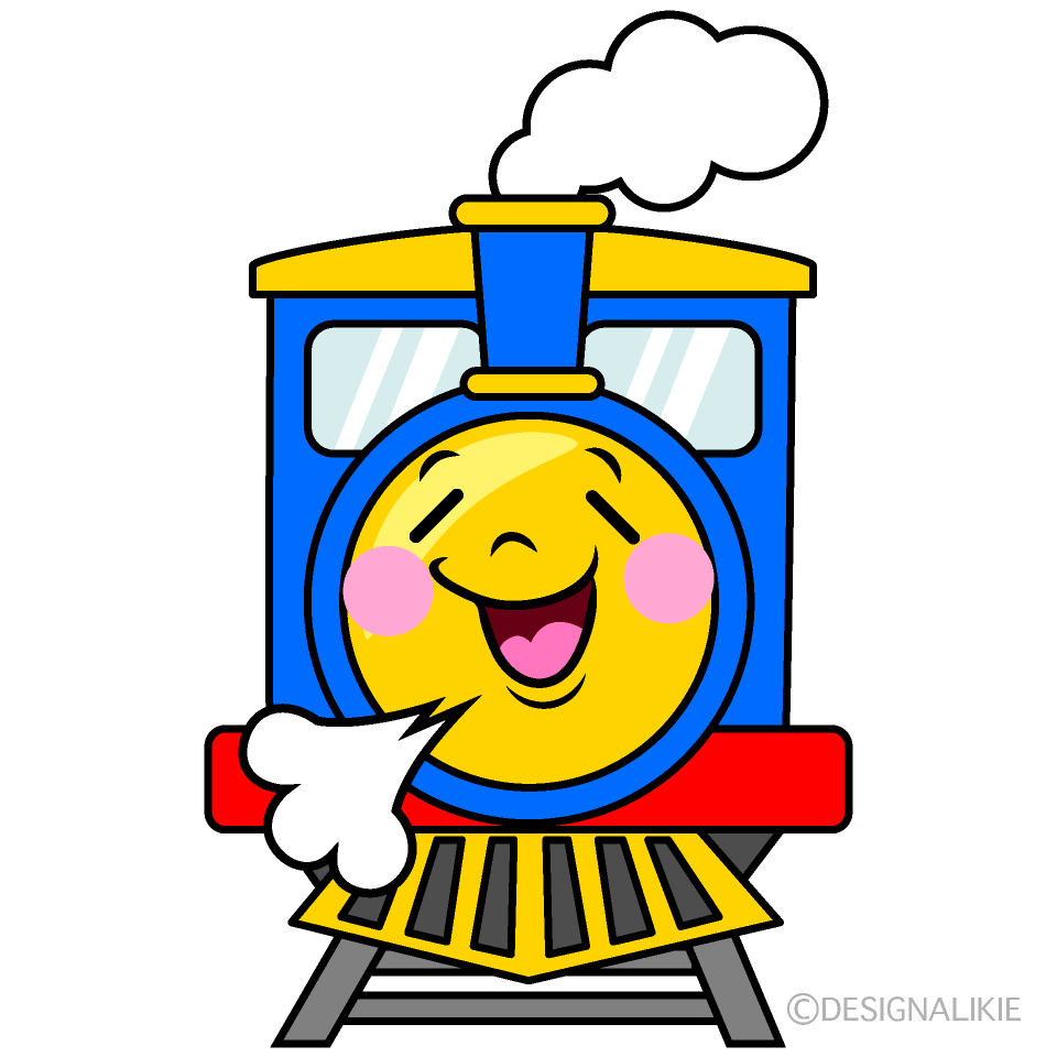 かわいいリラックスする汽車イラスト