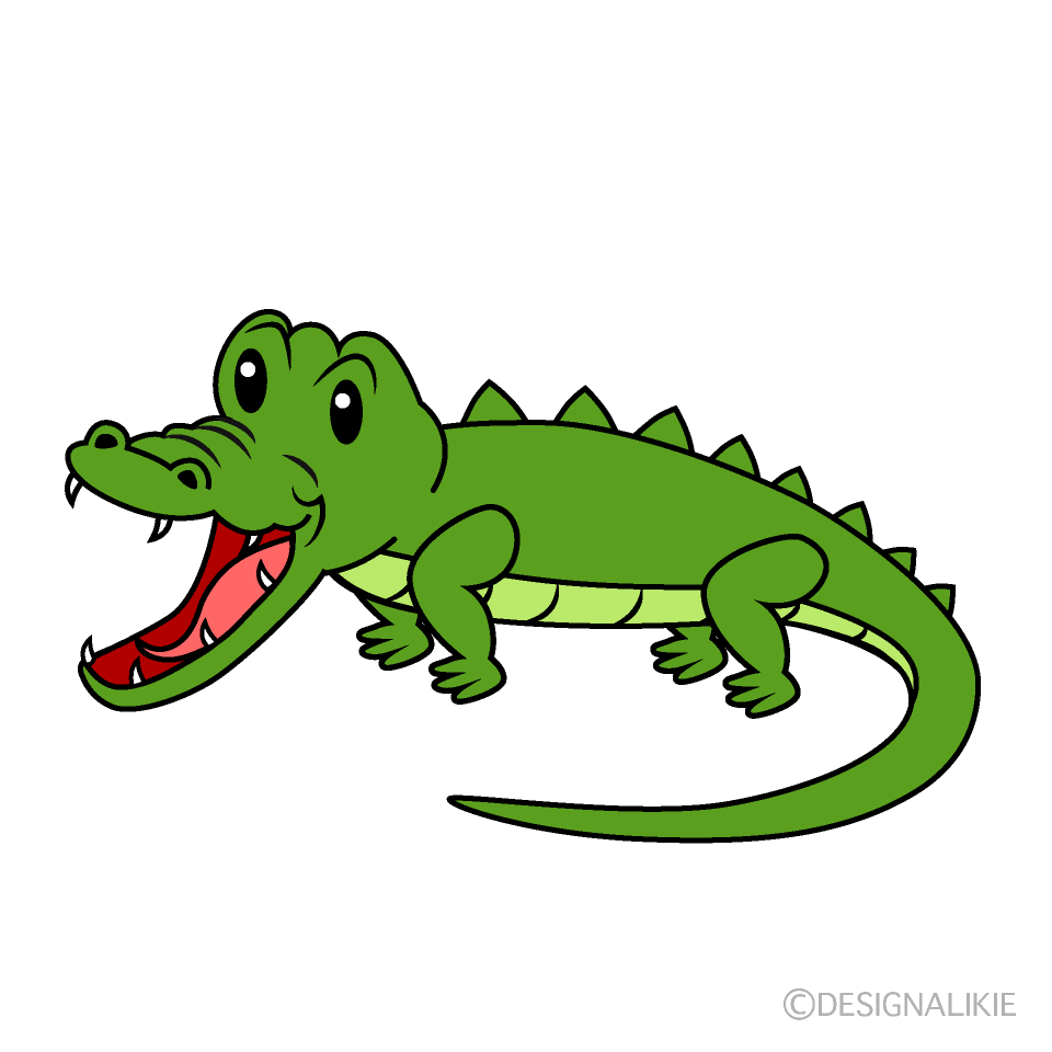 かわいい驚くワニイラスト