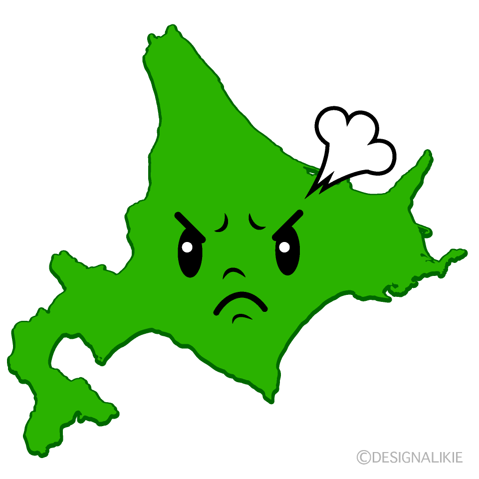 かわいい怒る北海道イラスト