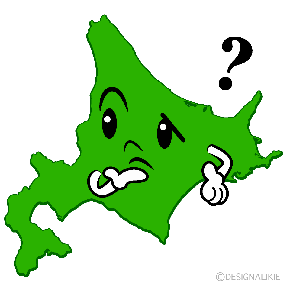 かわいい考える北海道イラスト