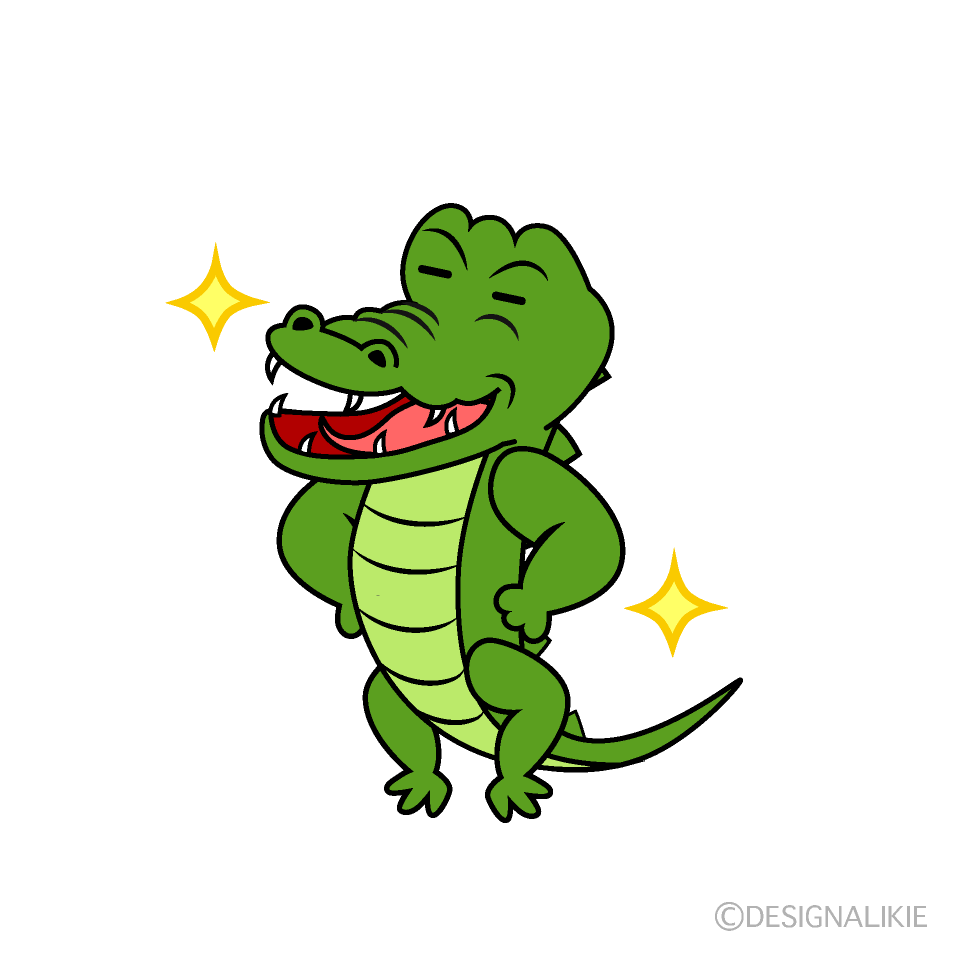 かわいい自信満々なワニイラスト