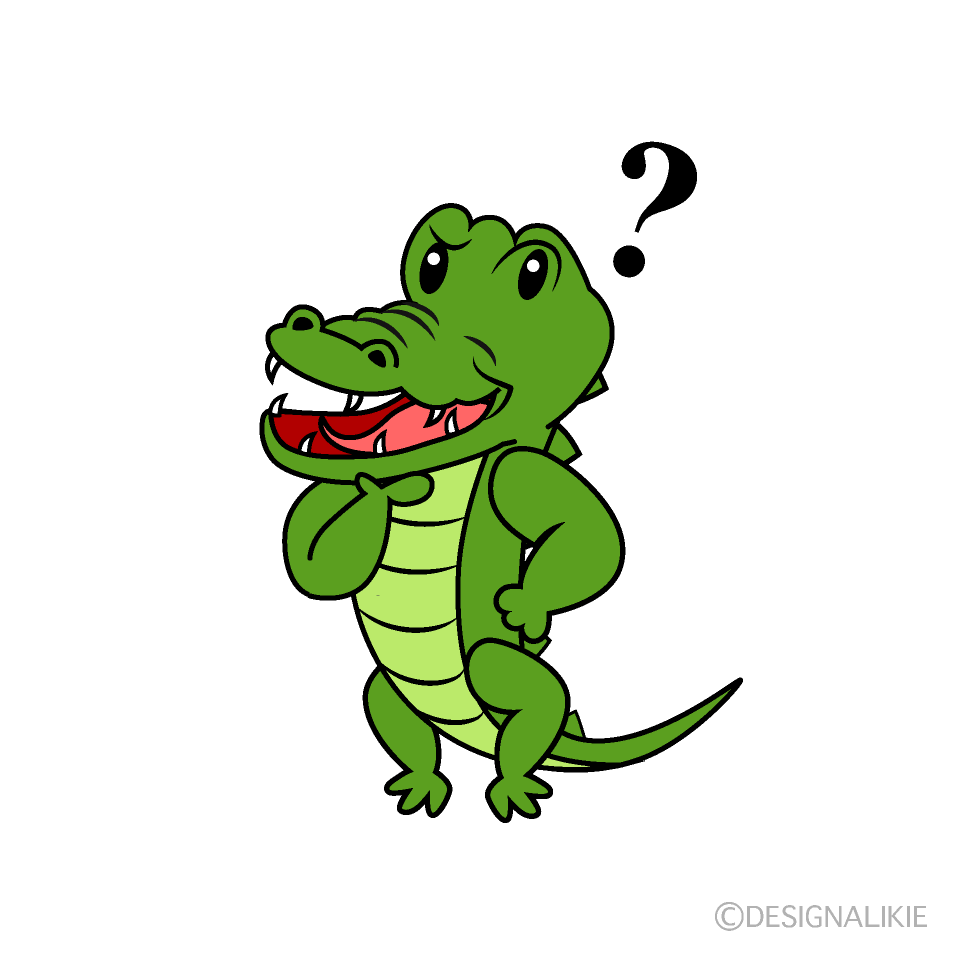 Cute Thinking Crocodile Clipart