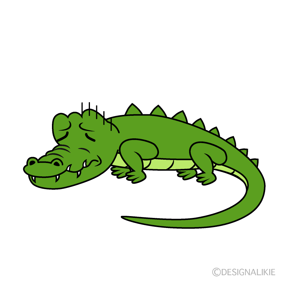 かわいい落ち込むワニイラスト