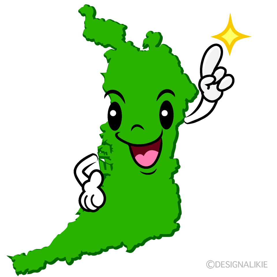 かわいい指差す大阪府イラスト