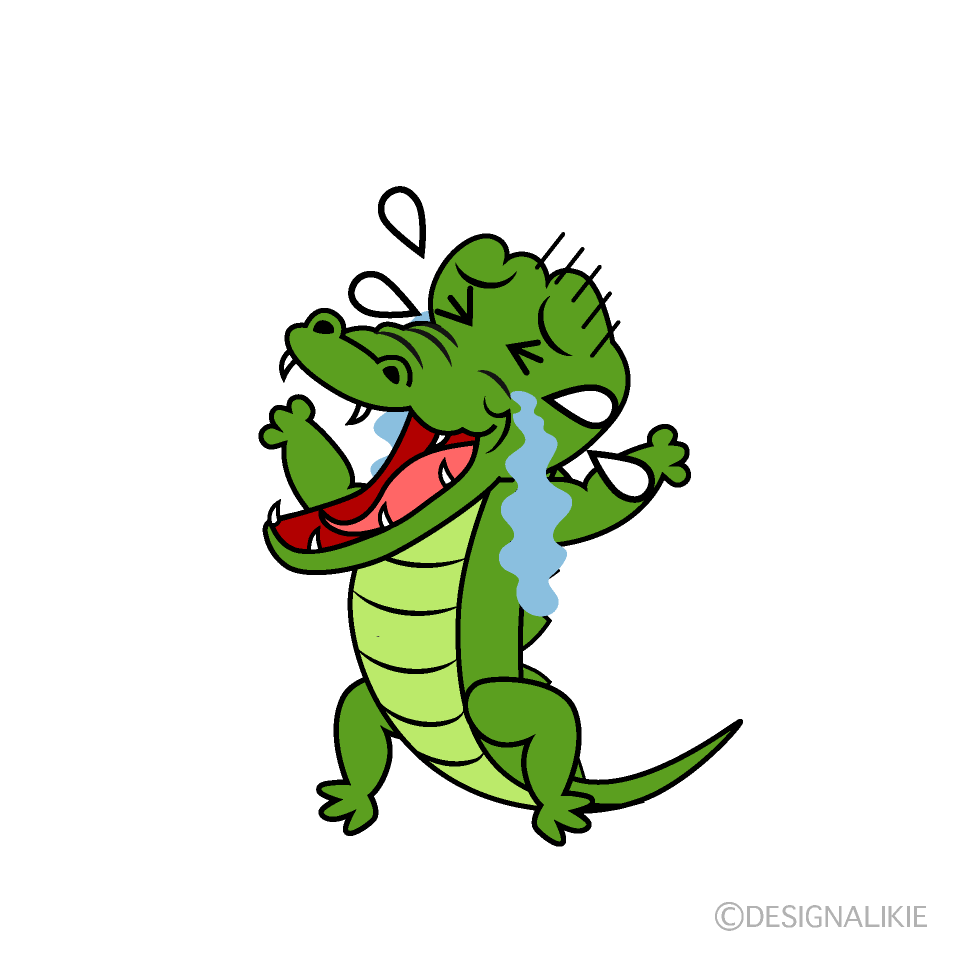 かわいい泣くワニイラスト