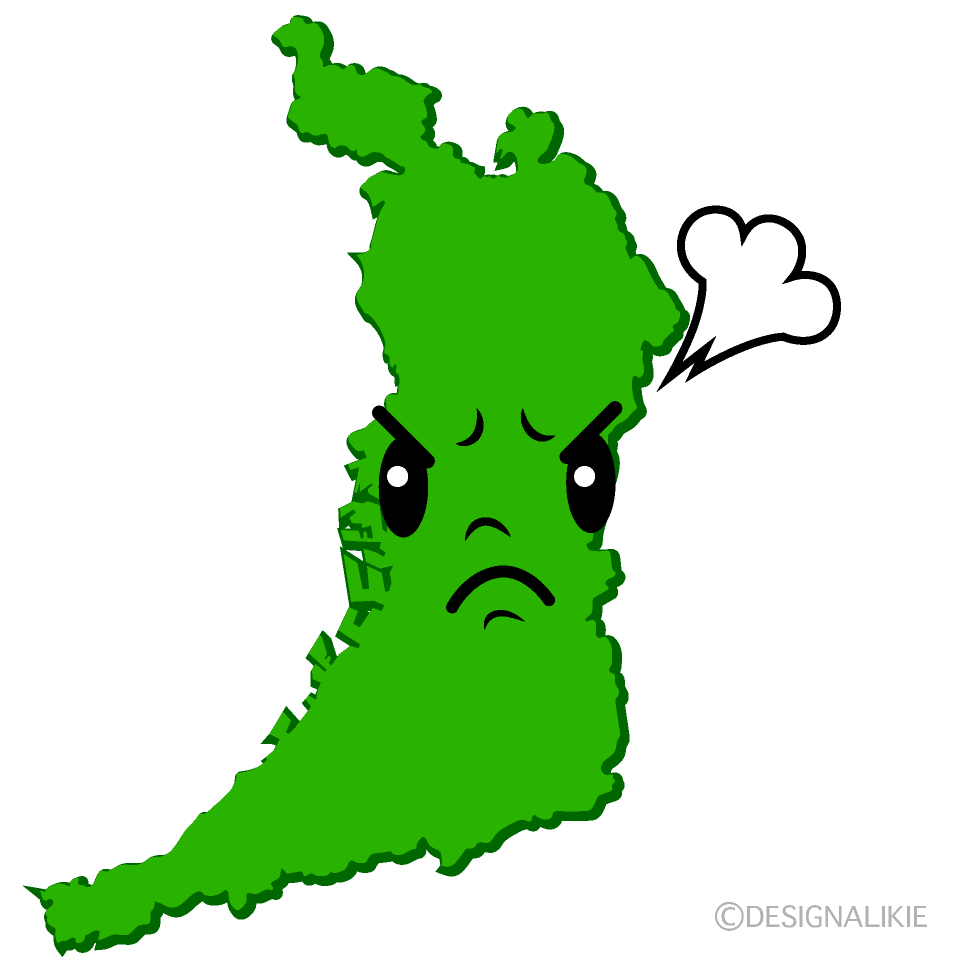かわいい怒る大阪府イラスト
