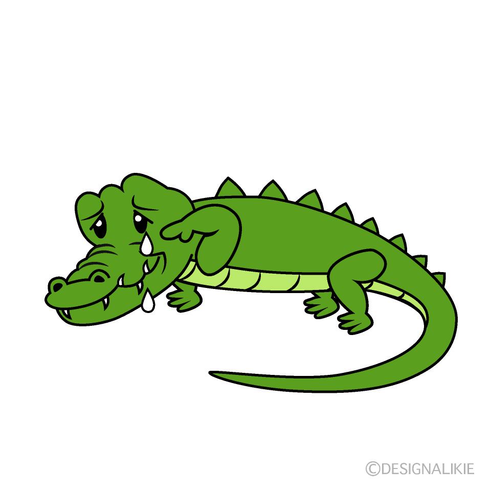 かわいい悲しいワニイラスト