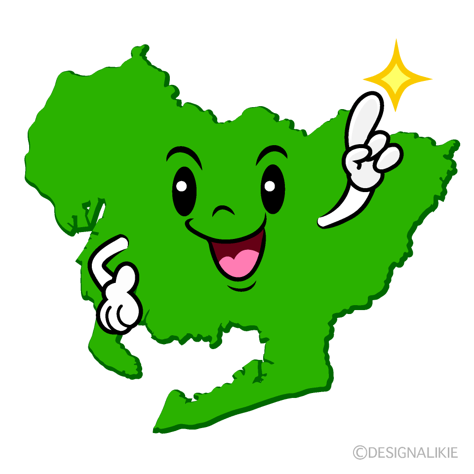 かわいい指差す愛知県イラスト