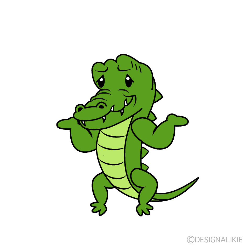 かわいい困るワニイラスト