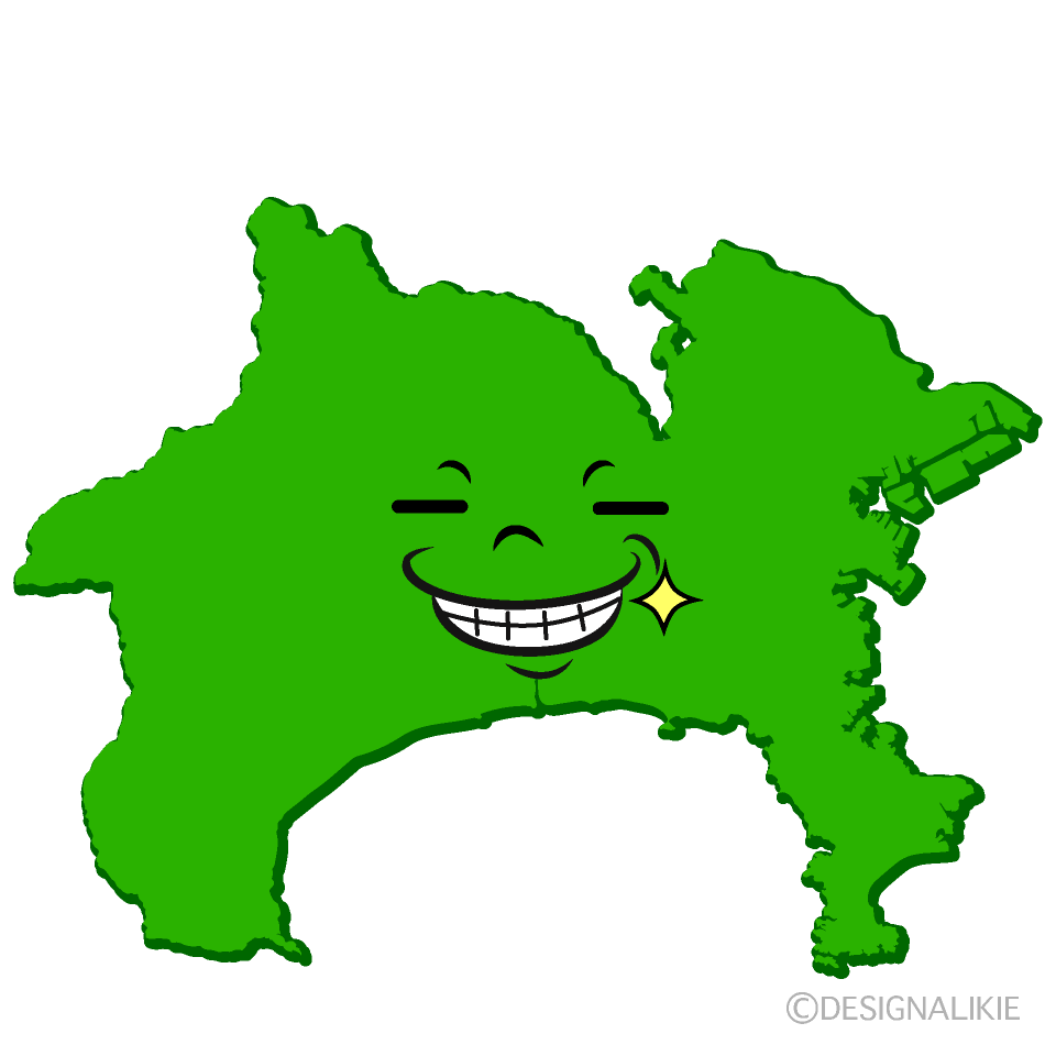 かわいいニヤリの神奈川県イラスト