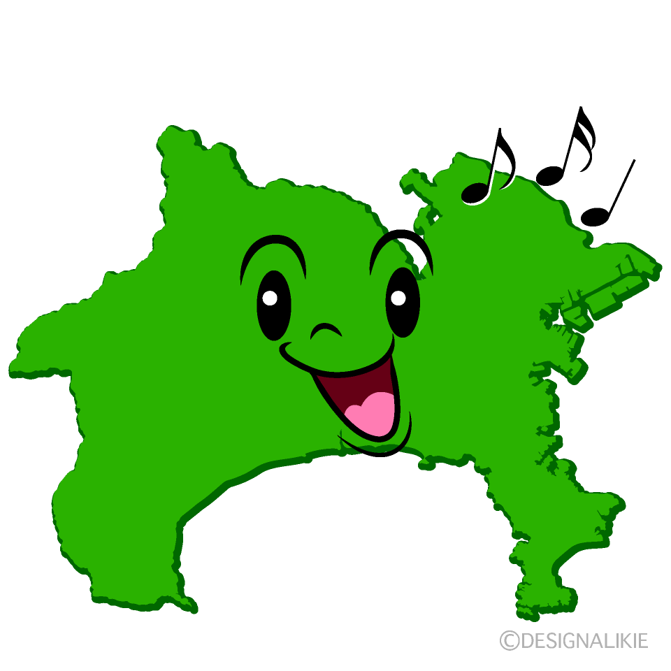 かわいい歌う神奈川県イラスト