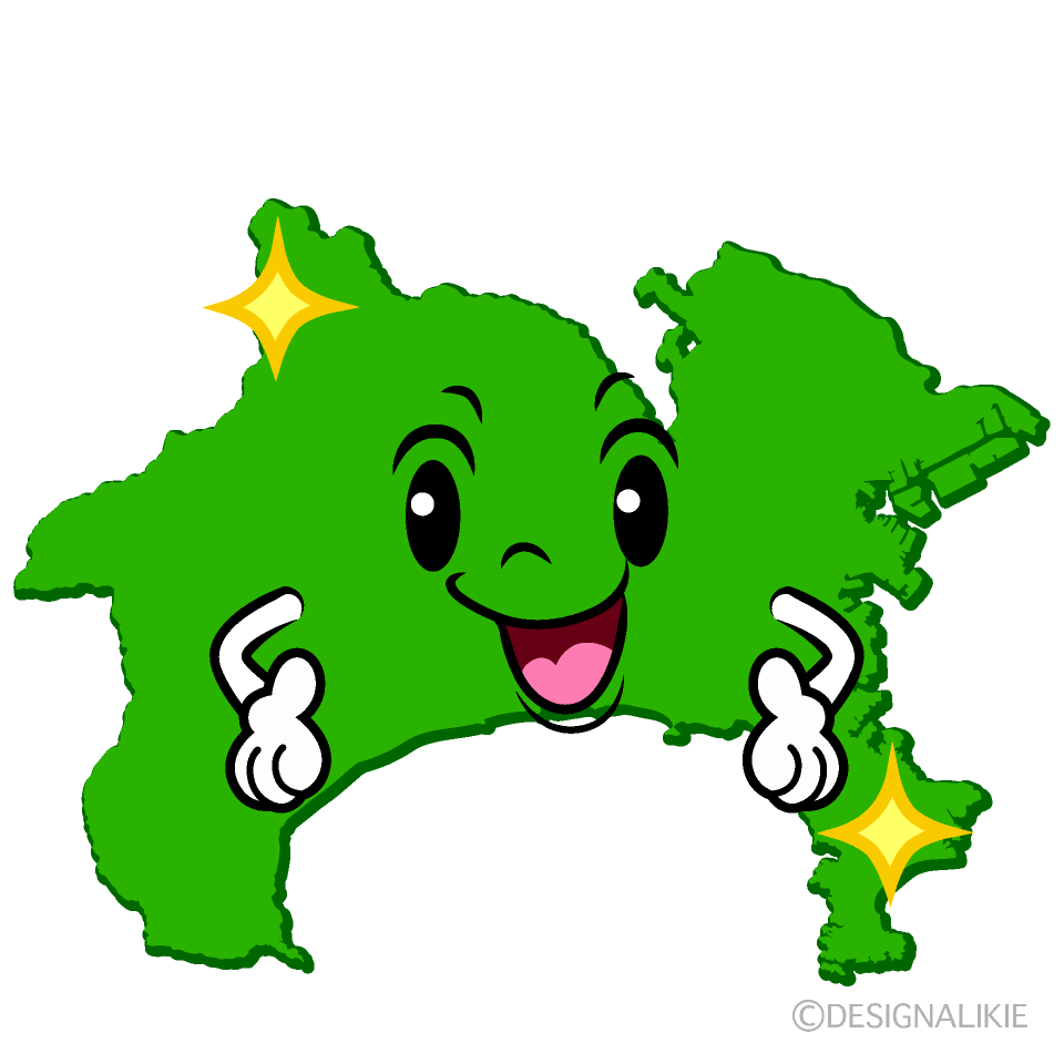 かわいい煌く神奈川県イラスト