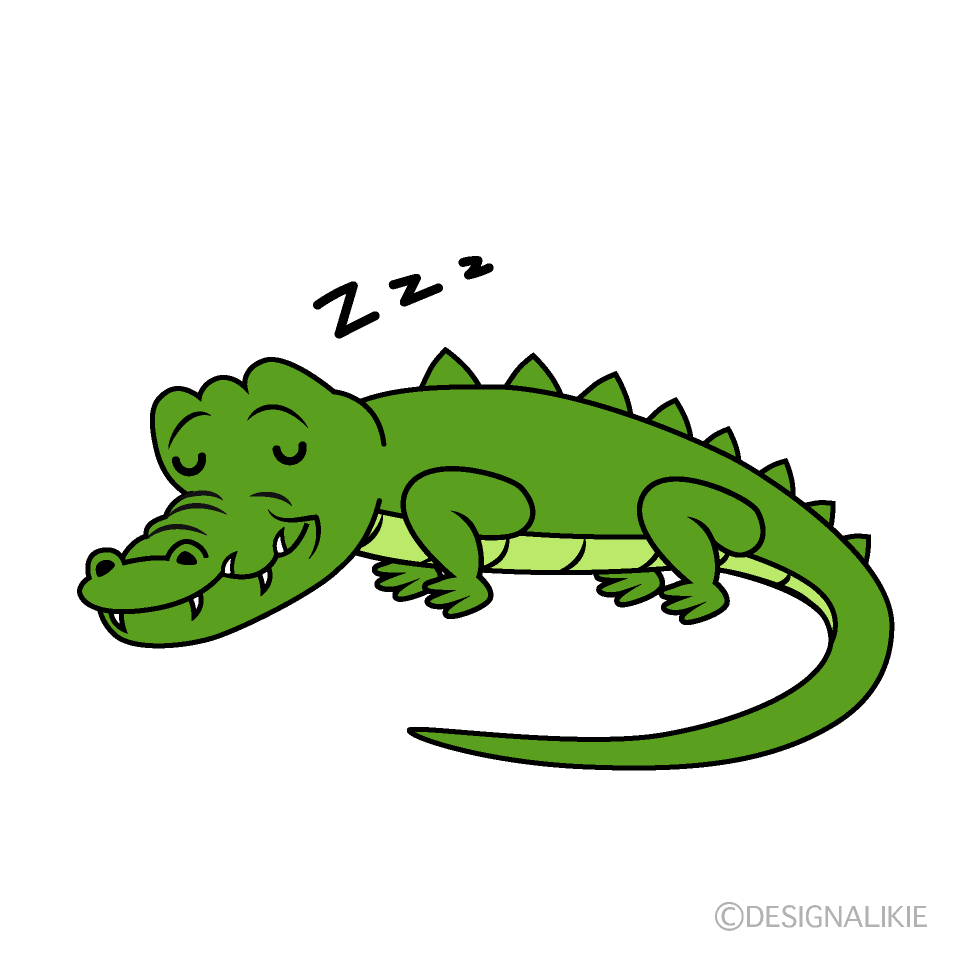 かわいい寝るワニイラスト