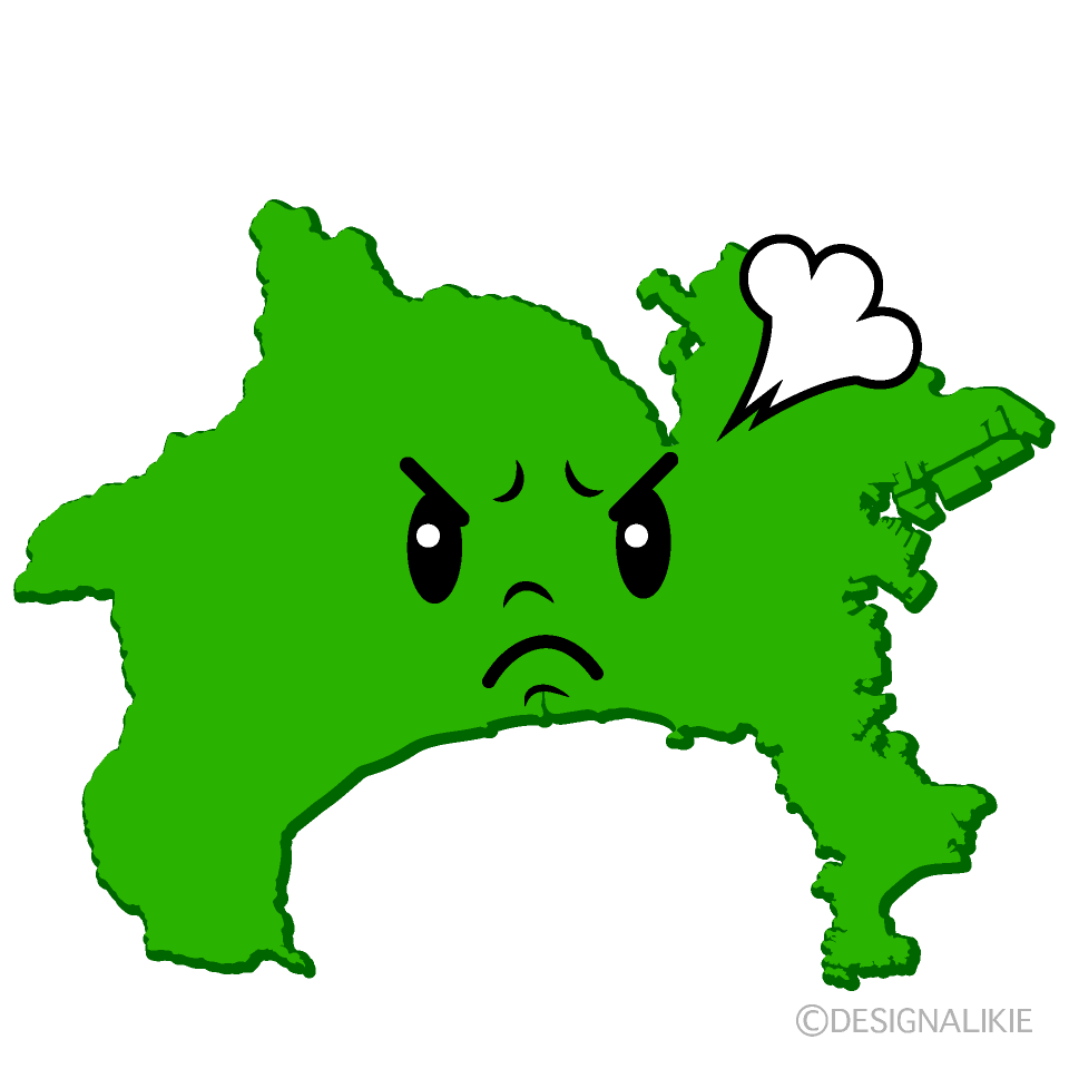 かわいい怒る神奈川県イラスト