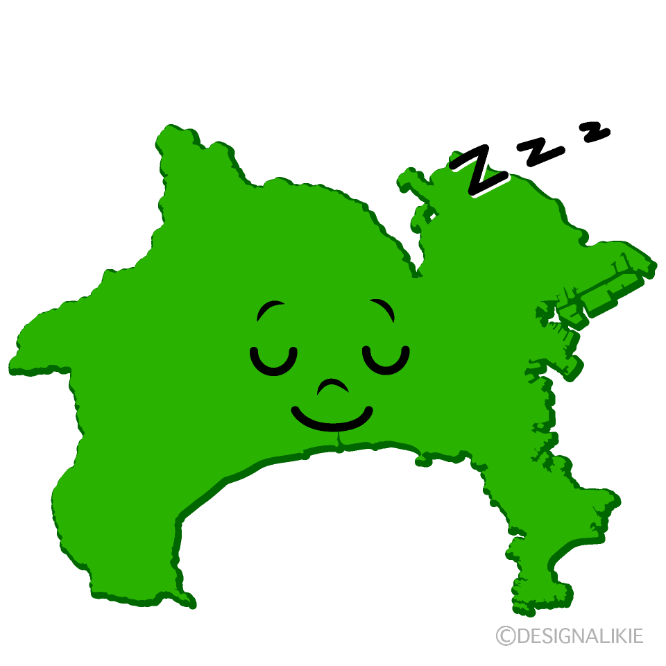 かわいい寝る神奈川県イラスト