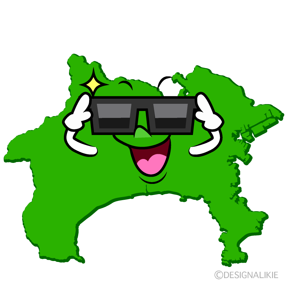 かわいいサングラスの神奈川県イラスト