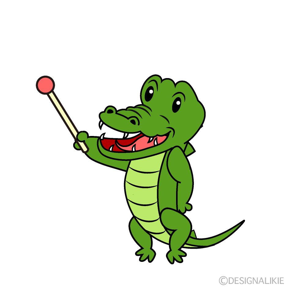 かわいい説明するワニイラスト