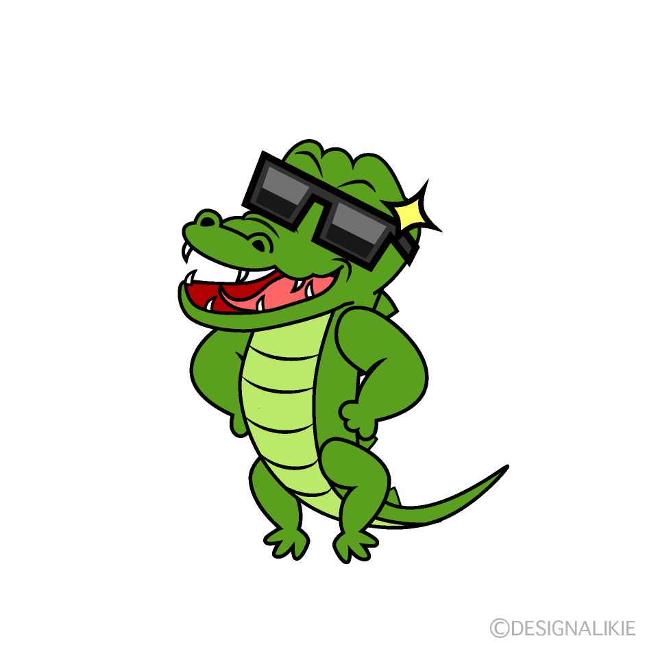 かわいいかっこいいワニイラスト