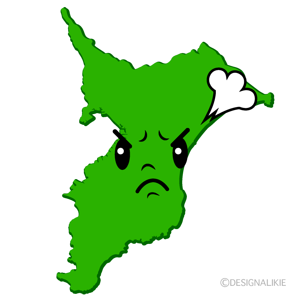 かわいい怒る千葉県イラスト