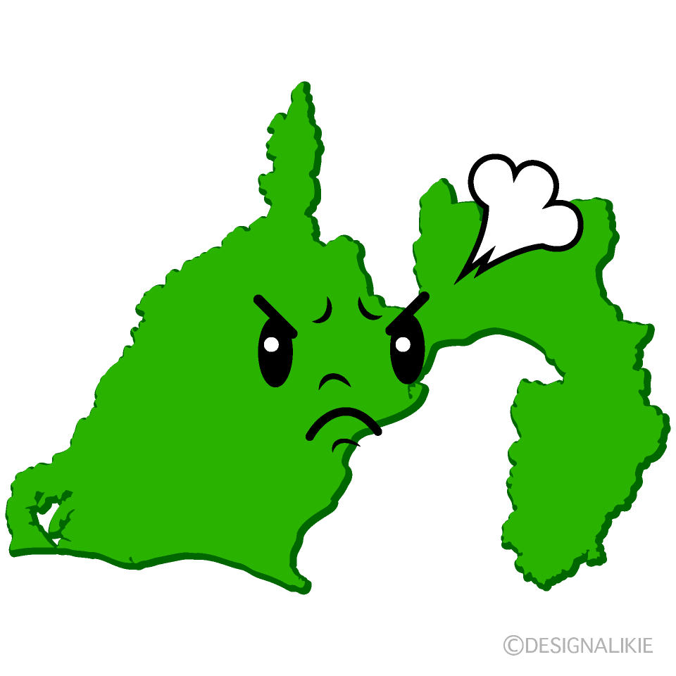 かわいい怒る静岡県イラスト
