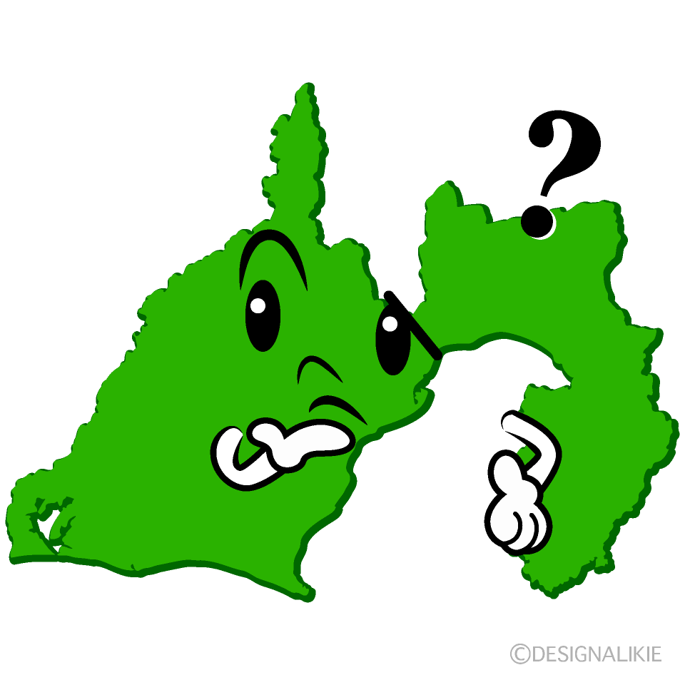 かわいい考える静岡県イラスト