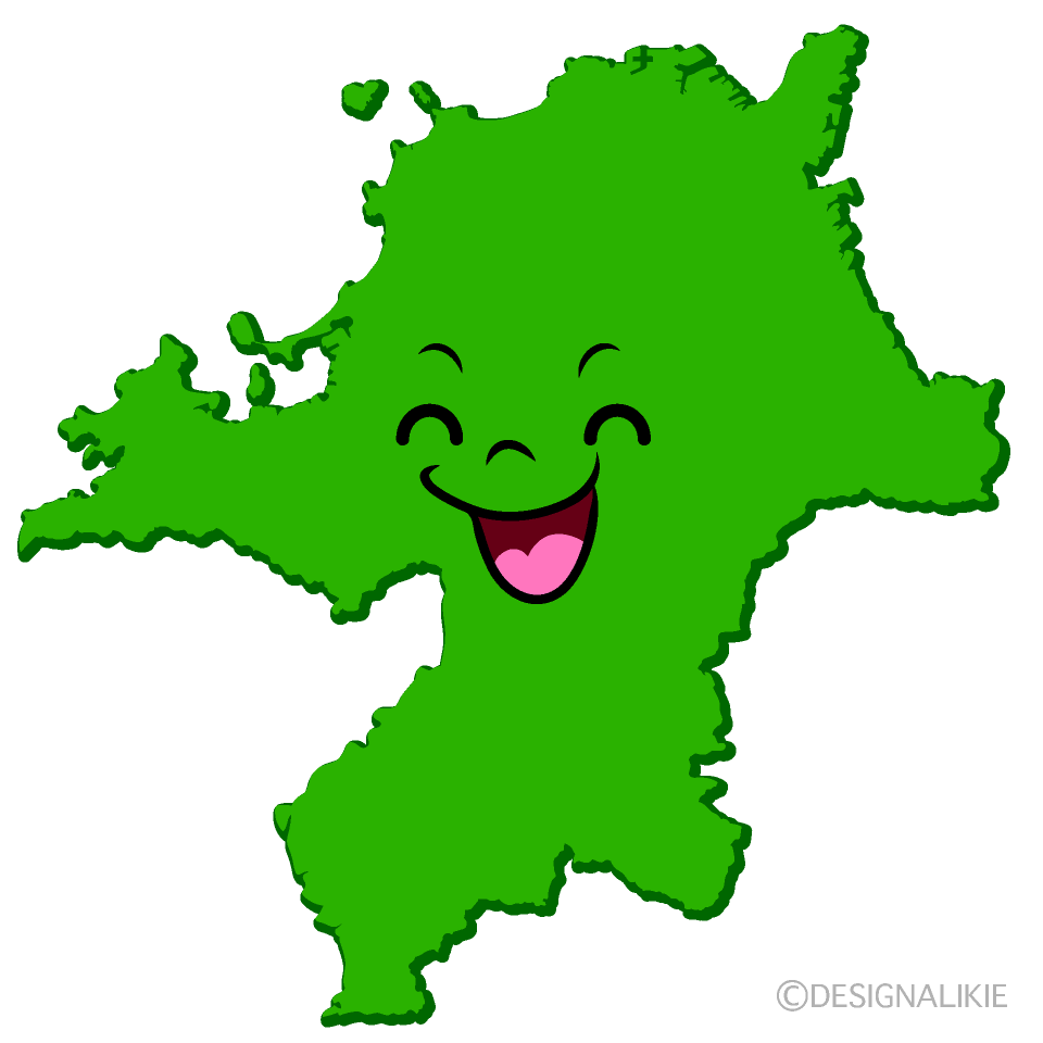 かわいい笑顔の福岡県イラスト