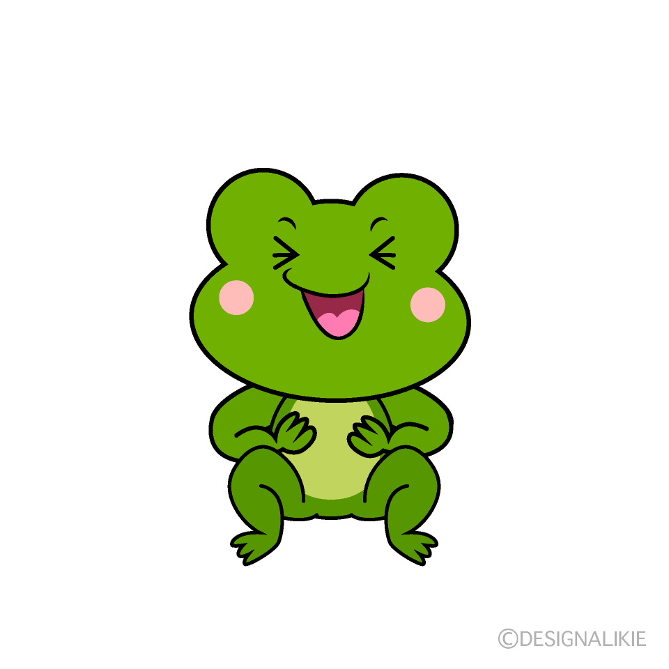 かわいい歩くカエルイラスト