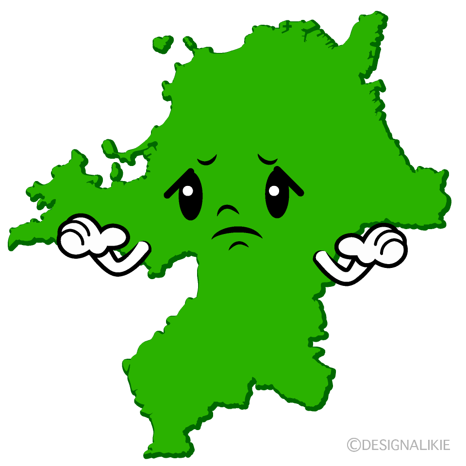 かわいい困る福岡県イラスト