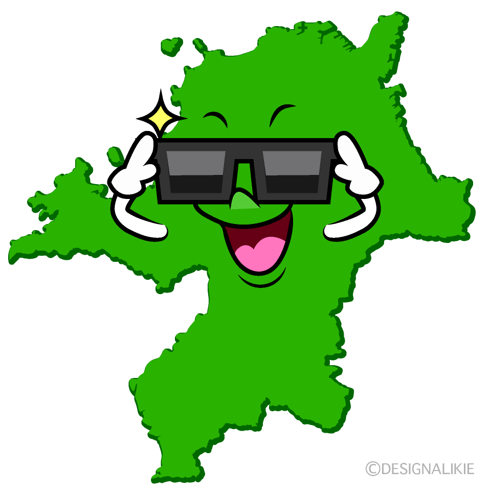 かわいいサングラスの福岡県イラスト